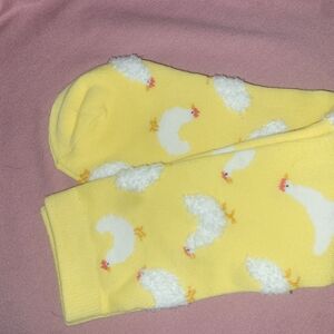 Yellow Chicken Pattern Socks